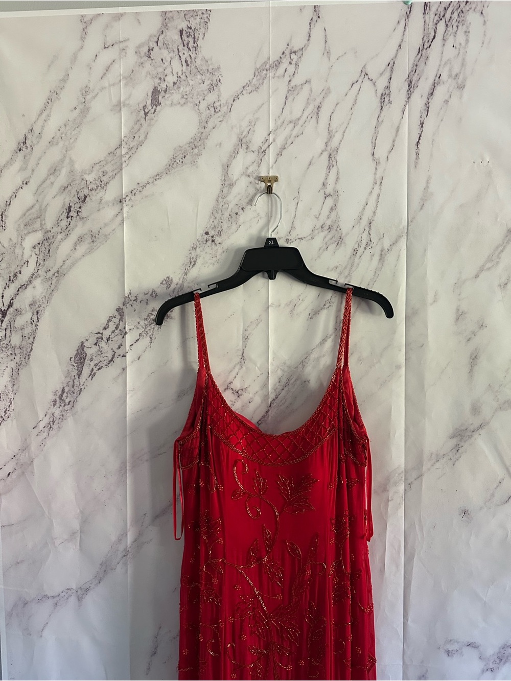 VINTAGE 1999 ALYCE DESIGNS BEADED FORMAL DRESS RED WOMENS MEDIUM GREAT CONDITION - Picture 12 of 16
